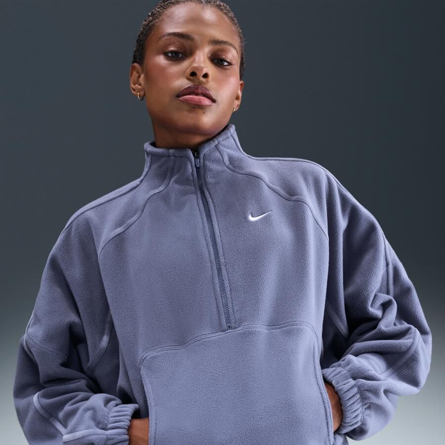 Nike One Therma-FIT top met halflange rits voor dames Blauw - Foto 4
