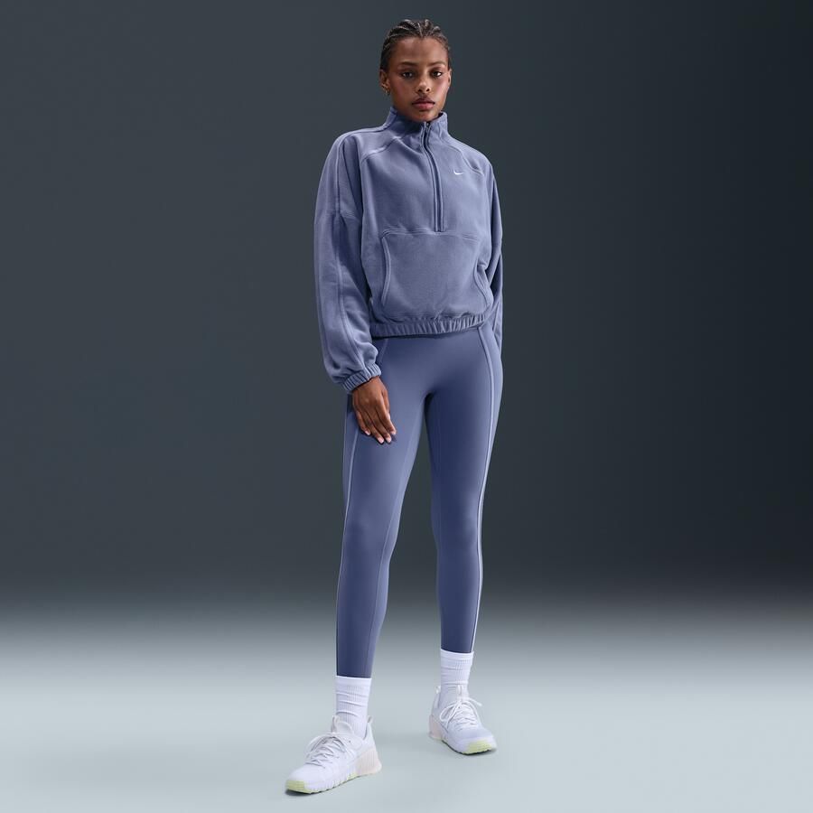 Nike One Therma-FIT top met halflange rits voor dames Blauw - Foto 3