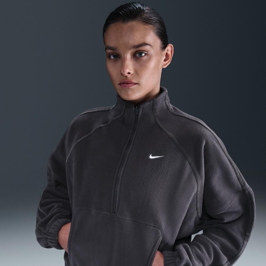 Nike One Therma-FIT top met halflange rits voor dames Grijs - Foto 4