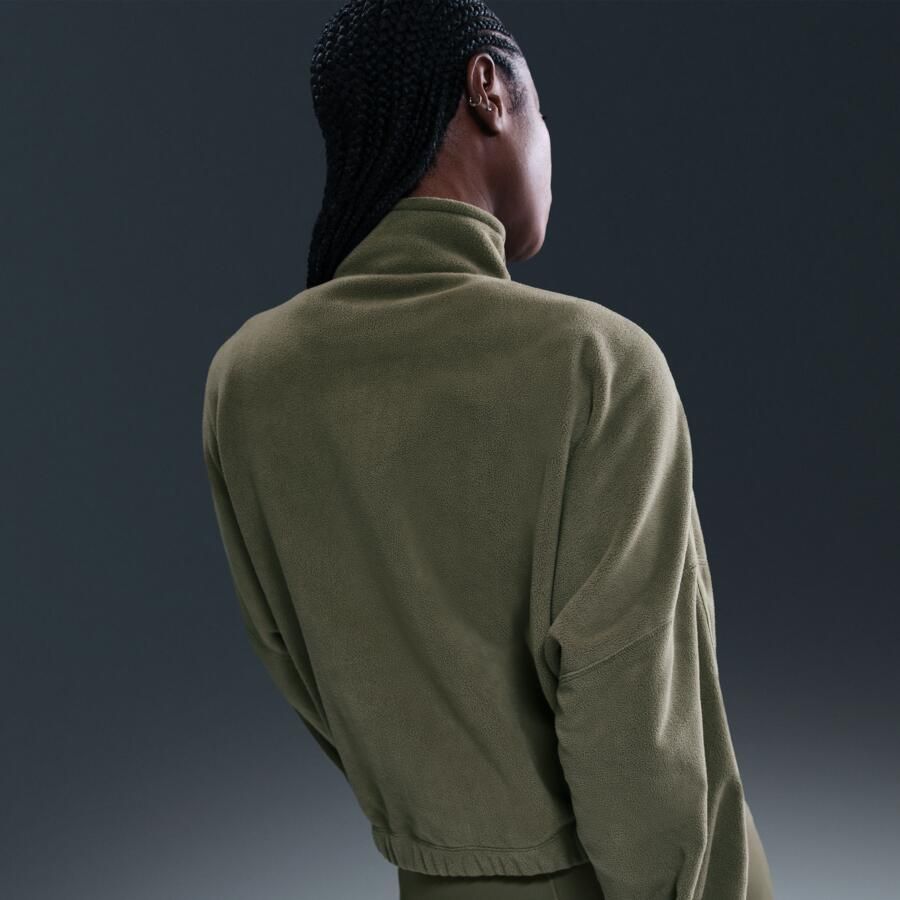 Nike One Therma-FIT top met halflange rits voor dames Groen