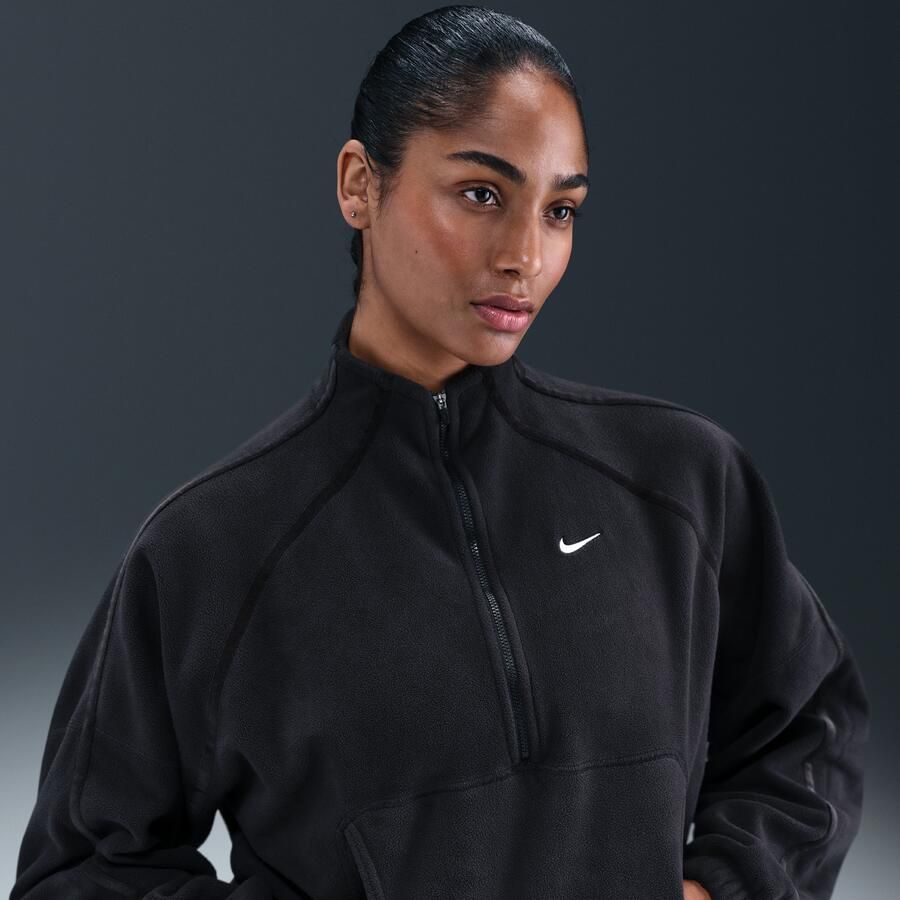 Nike One Therma-FIT top met halflange rits voor dames Zwart - Foto 4