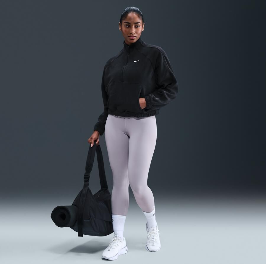 Nike One Therma-FIT top met halflange rits voor dames Zwart - Foto 3
