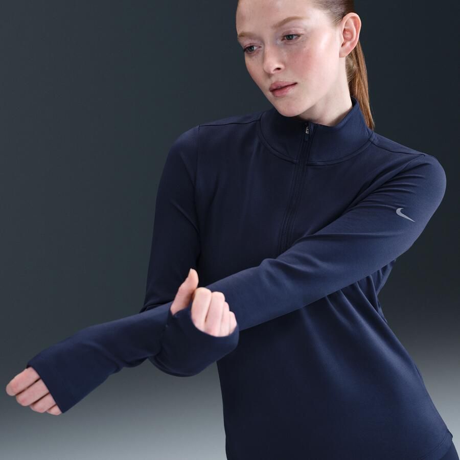 Nike One Therma-FIT tussenlaag met halflange rits voor dames Blauw - Foto 4