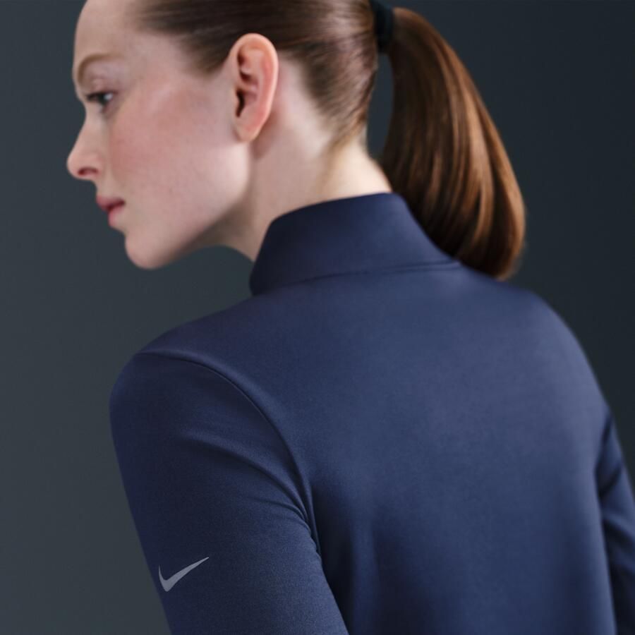 Nike One Therma-FIT tussenlaag met halflange rits voor dames Blauw