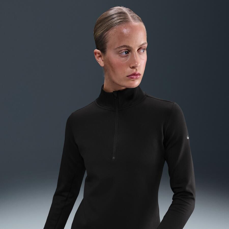 Nike One Therma-FIT tussenlaag met halflange rits voor dames Zwart - Foto 4
