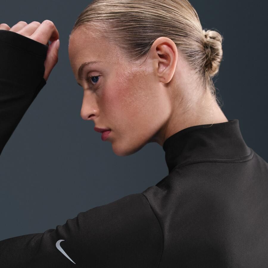 Nike One Therma-FIT tussenlaag met halflange rits voor dames Zwart