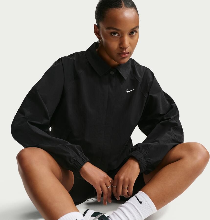 Nike oversized coachjack voor dames Zwart - Foto 2