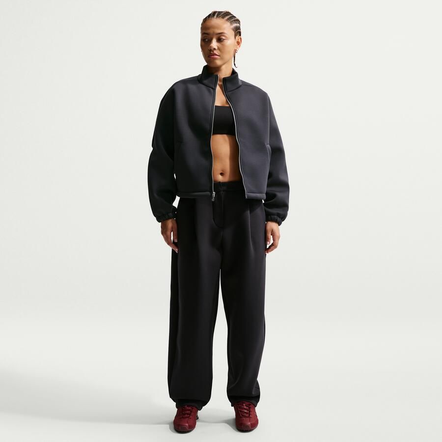 Nike oversized fleece trainingsjack voor dames Zwart