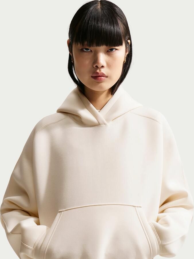 Nike Oversized fleecehoodie voor dames Wit - Foto 4