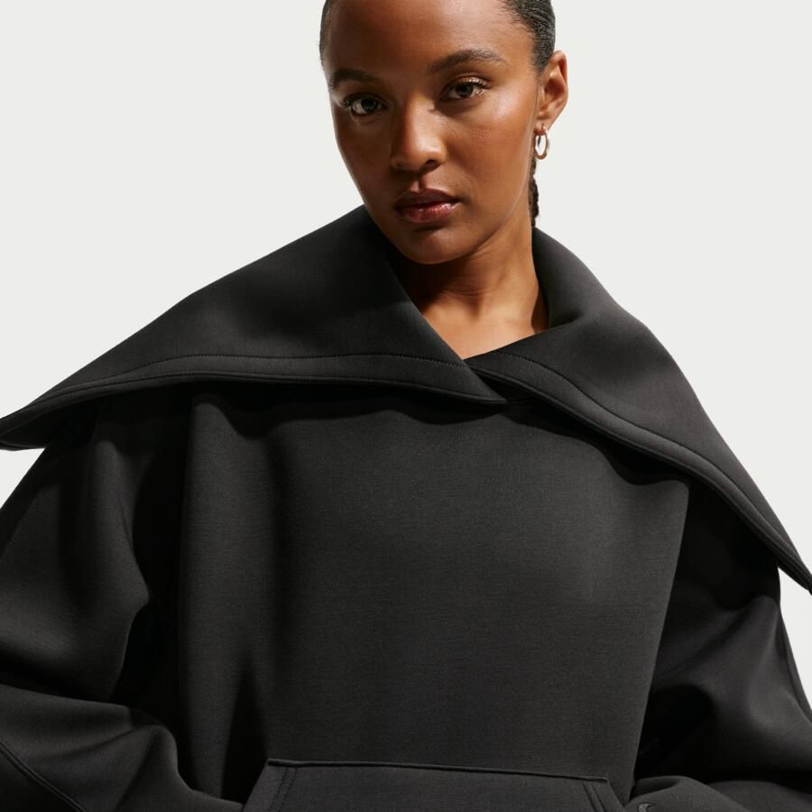 Nike Oversized fleecehoodie voor dames Zwart - Foto 4