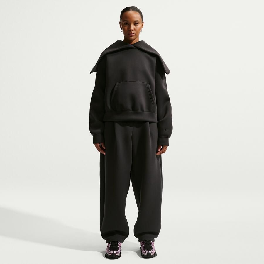 Nike Oversized fleecehoodie voor dames Zwart