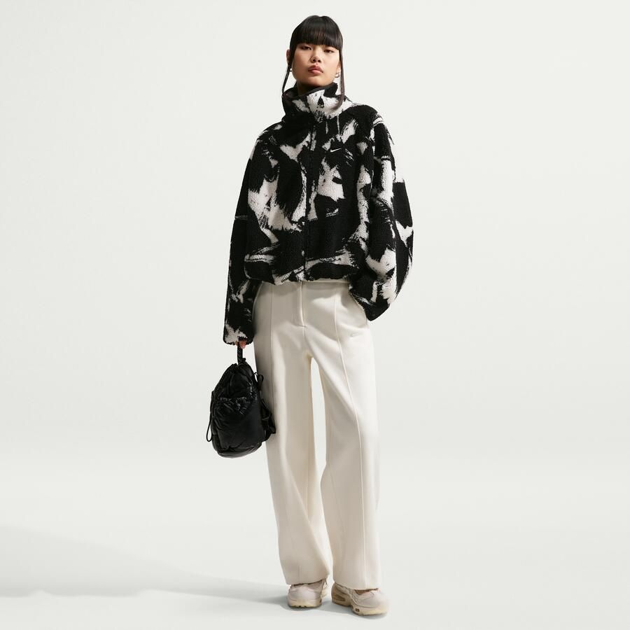 Nike oversized hoogpolige fleecetop voor dames Zwart - Foto 3