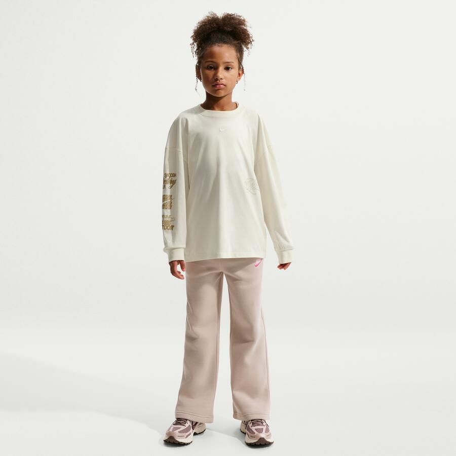Nike oversized T-shirt met lange mouwen voor meisjes Bruin