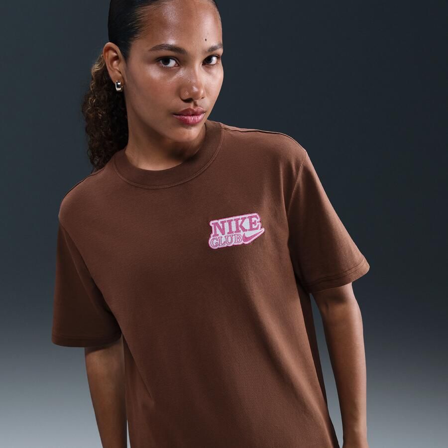 Nike oversized T-shirt met recht design Bruin - Foto 4