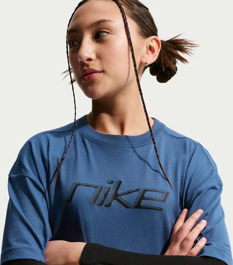 Nike oversized T-shirt voor meisjes Blauw - Foto 3