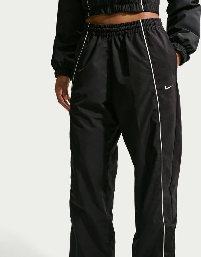 Nike Oversized trainingsbroek met middelhoge taille voor dames Zwart - Foto 2