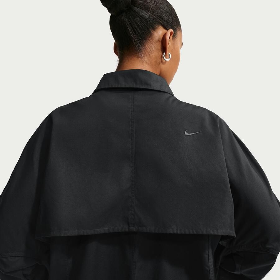 Nike oversized trenchcoat voor dames Zwart