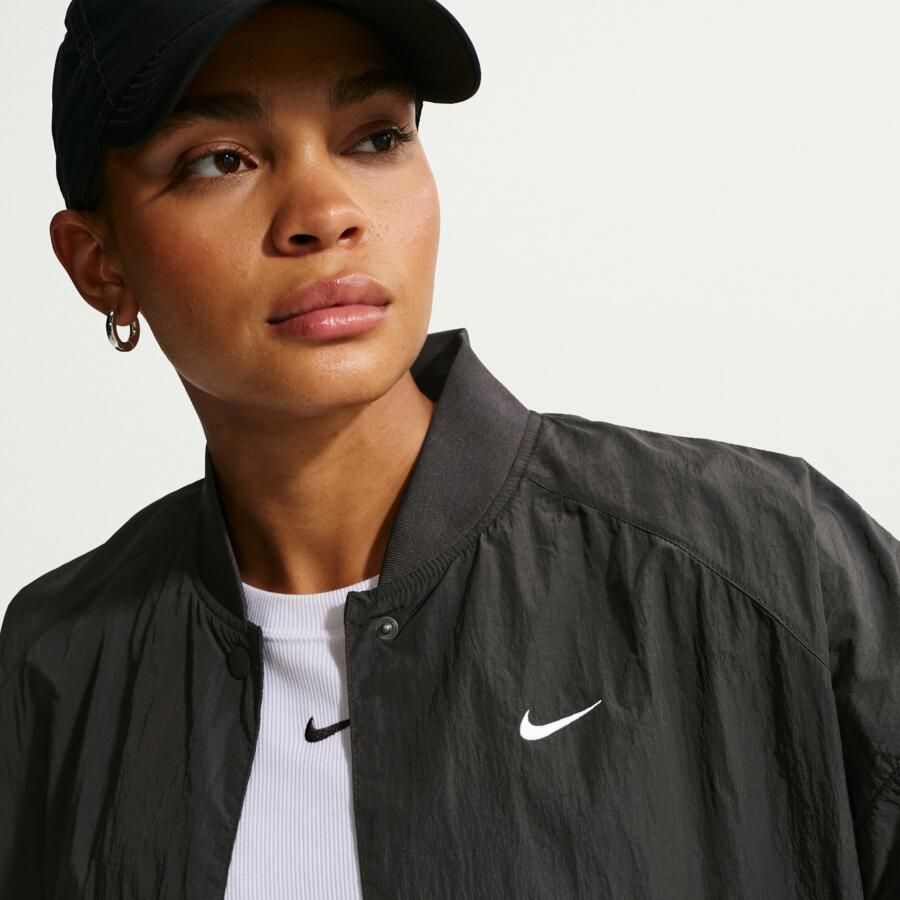 Nike oversized varsityjack voor dames Zwart - Foto 2