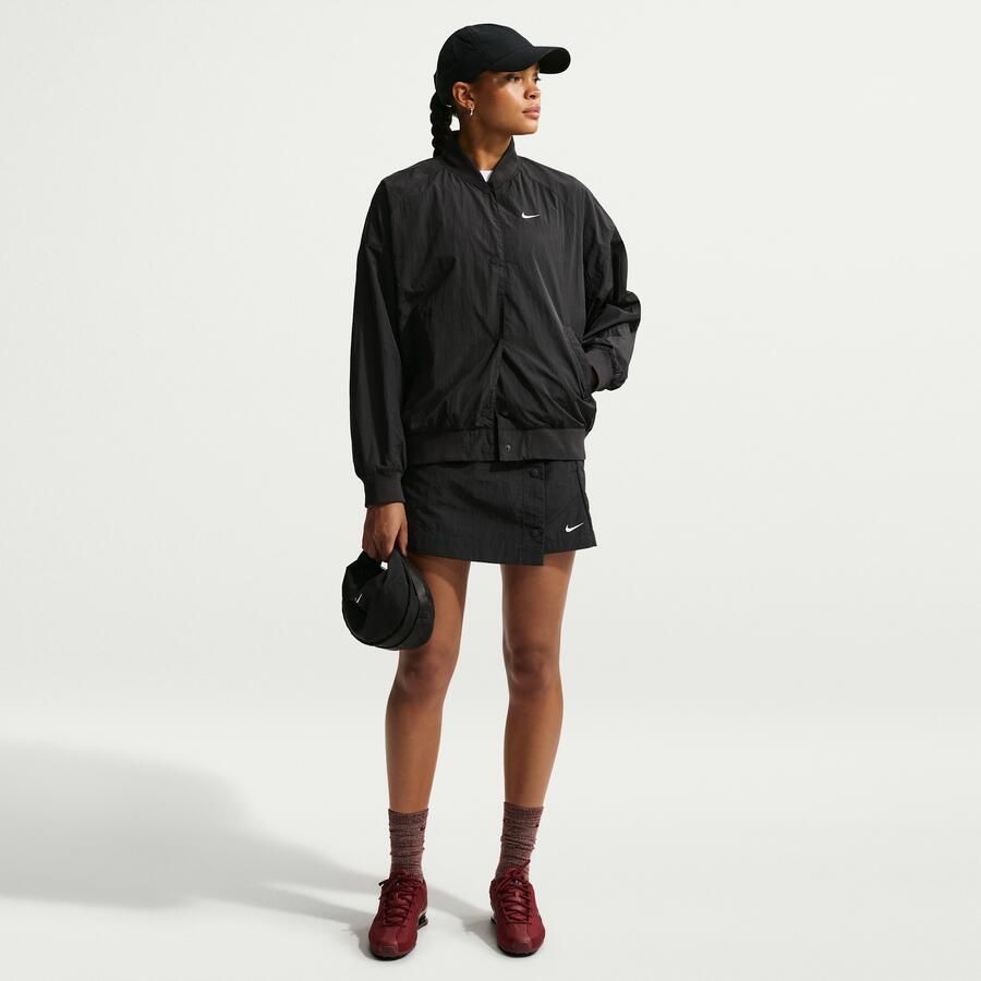 Nike oversized varsityjack voor dames Zwart - Foto 3