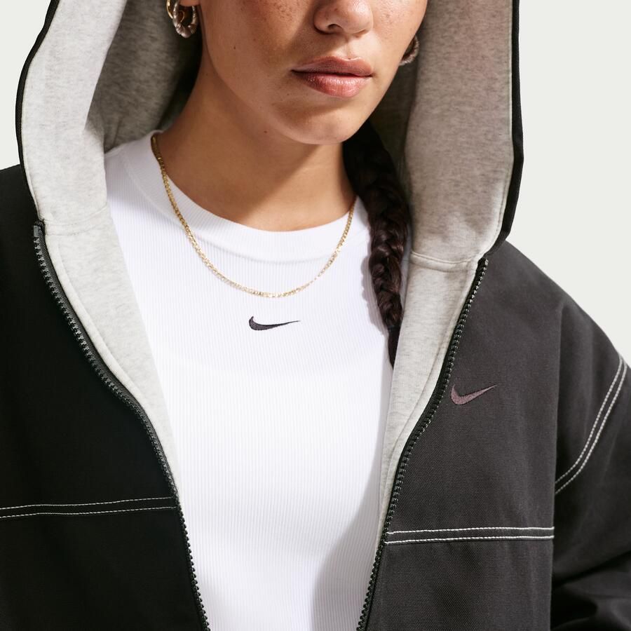 Nike oversized werkjack voor dames Zwart