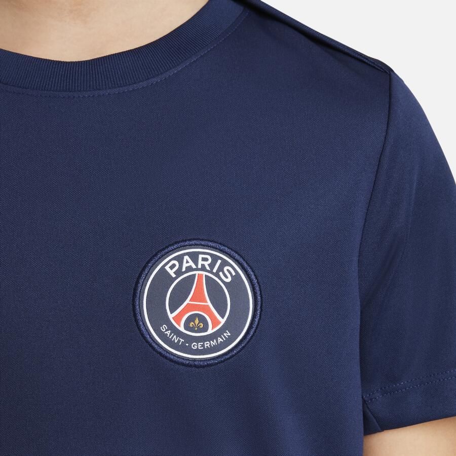 Nike Paris Saint-Germain Academy Pro Dri-FIT knit voetbaltop met korte mouwen voor kids Blauw