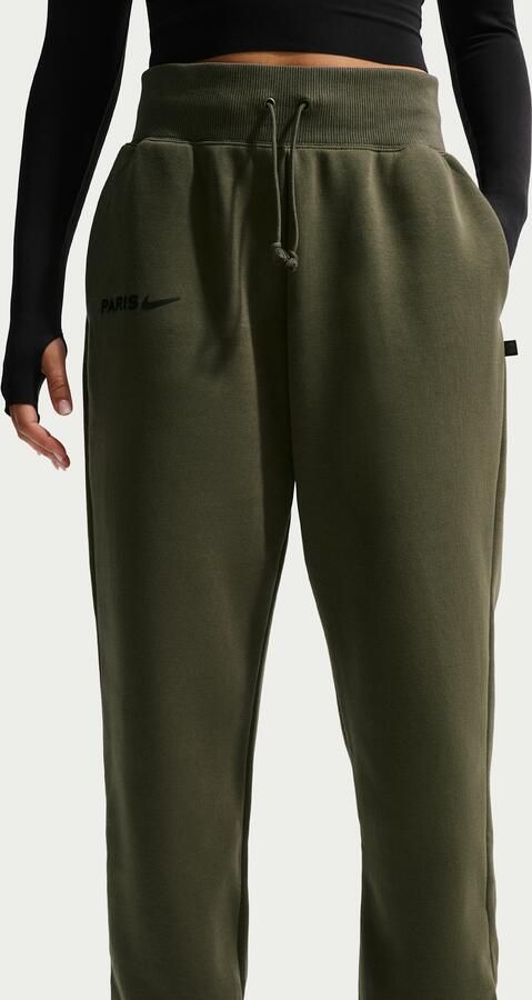 Nike Paris Saint-Germain Phoenix Fleece oversized voetbalbroek met hoge taille voor dames Groen - Foto 3