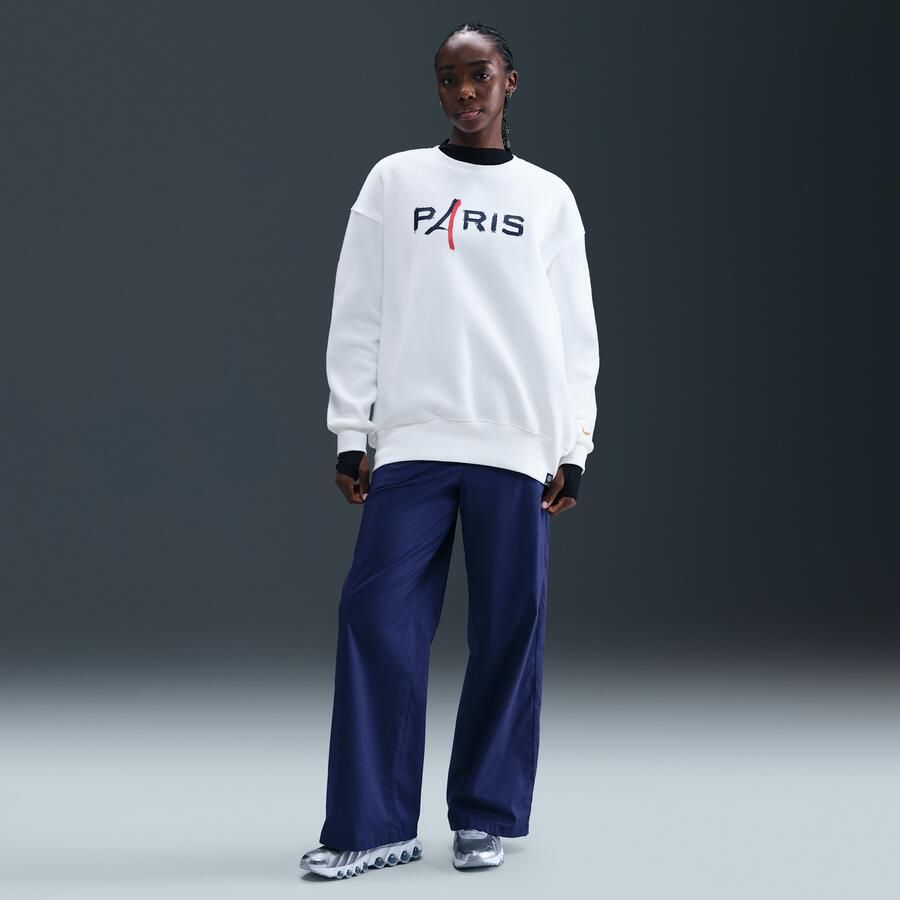 Nike Paris Saint-Germain Phoenix Fleece oversized voetbalsweatshirt met ronde hals voor dames Wit - Foto 3