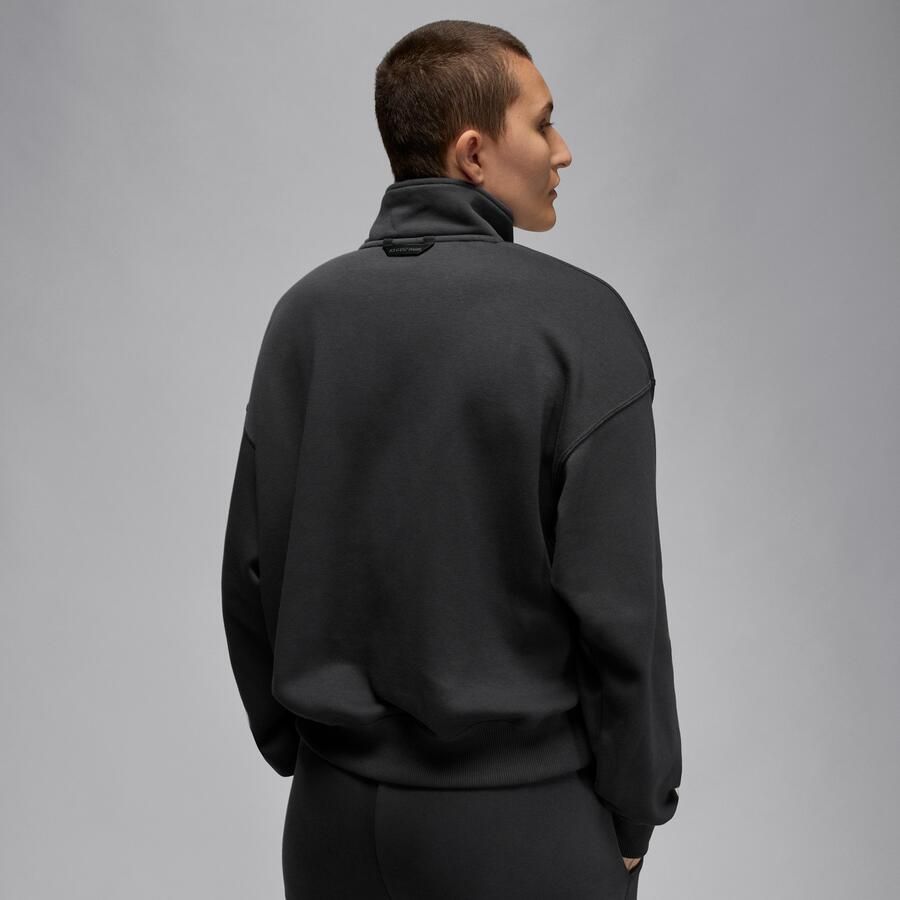 Nike Paris Saint-Germain pullover van fleece met halflange rits voor dames Grijs