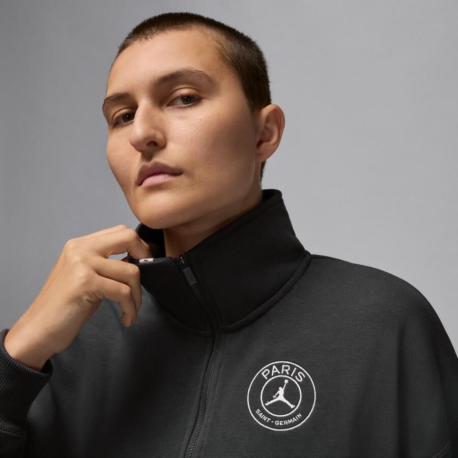 Nike Paris Saint-Germain pullover van fleece met halflange rits voor dames Grijs - Foto 2