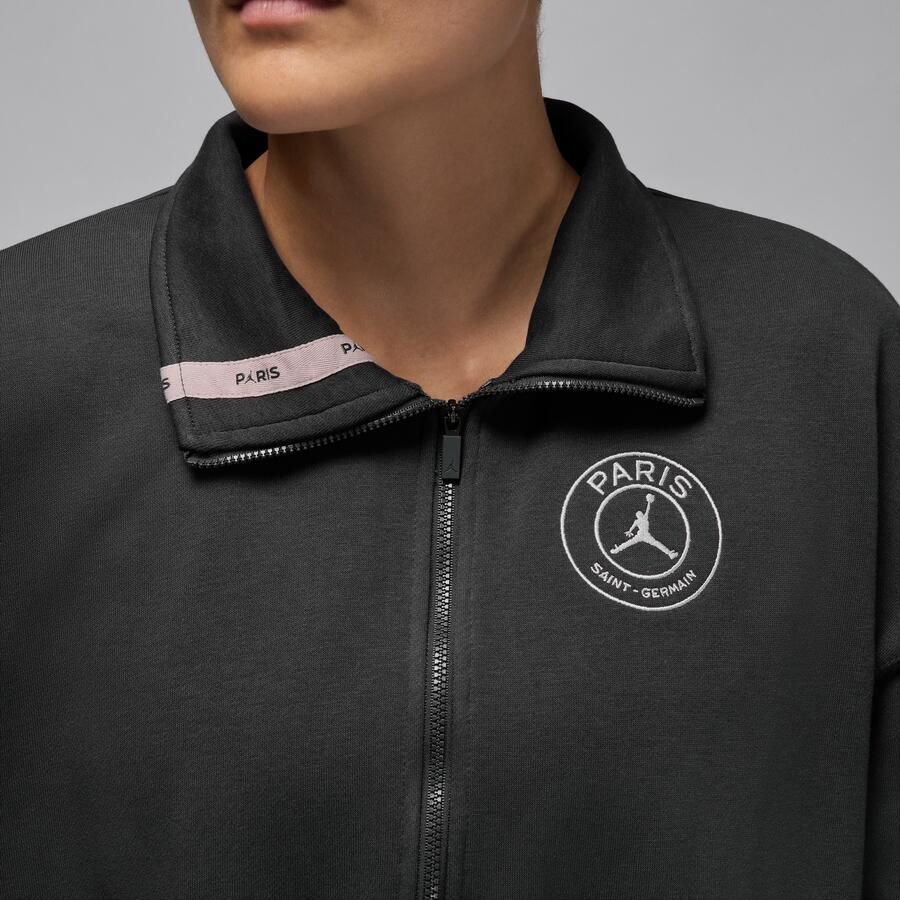 Nike Paris Saint-Germain pullover van fleece met halflange rits voor dames Grijs - Foto 3