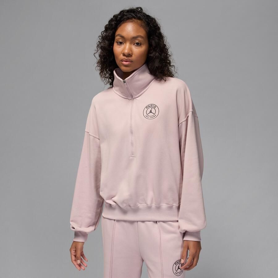 Nike Paris Saint-Germain pullover van fleece met halflange rits voor dames Roze - Foto 4