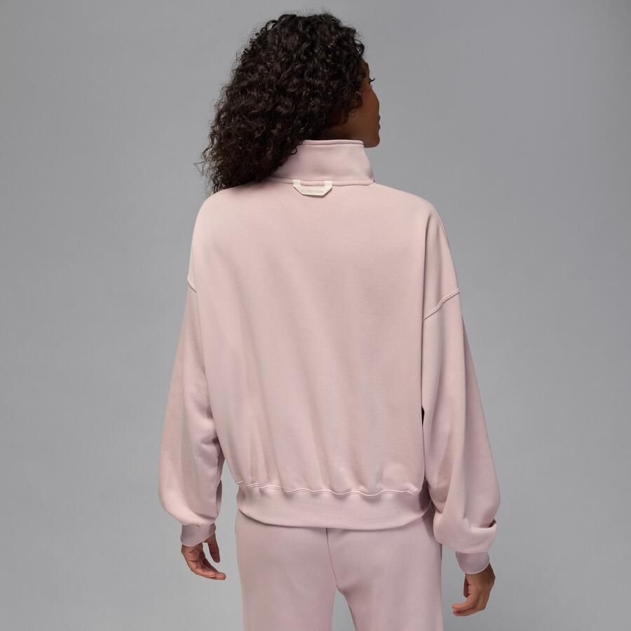 Nike Paris Saint-Germain pullover van fleece met halflange rits voor dames Roze