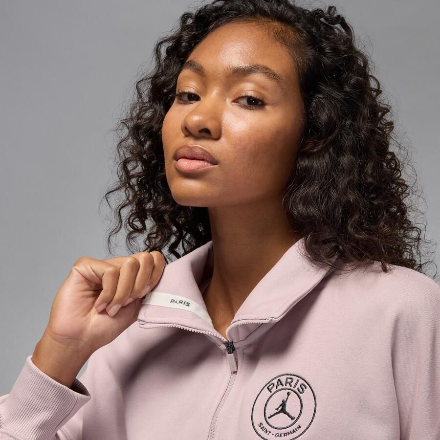 Nike Paris Saint-Germain pullover van fleece met halflange rits voor dames Roze - Foto 2