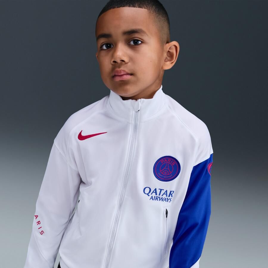 Nike Paris Saint-Germain Strike Derde Total 90 knit voetbaltrainingspak met Dri-FIT voor kids Wit