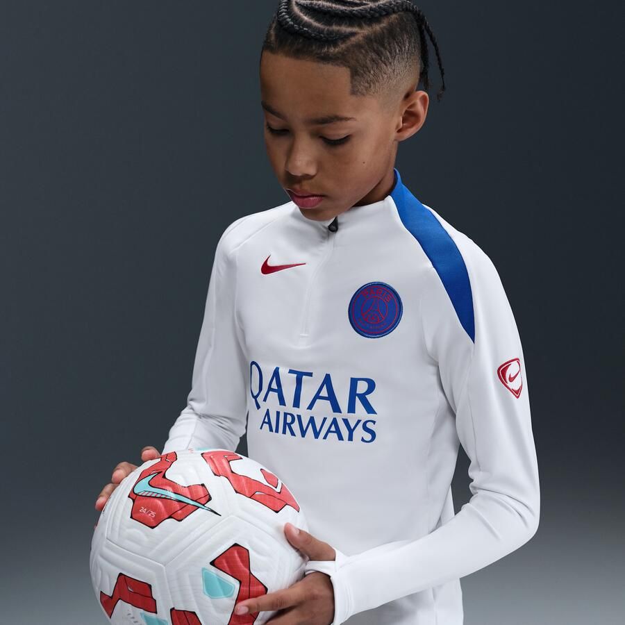 Nike Paris Saint-Germain Strike Derde Total 90 knit voetbaltrainingstop met Dri-FIT voor kids Wit - Foto 4