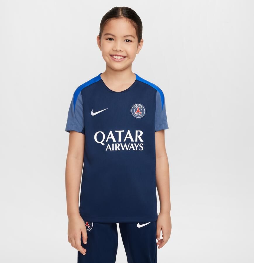 Nike Paris Saint-Germain Strike Dri-FIT voetbaltop met korte mouwen voor kids Blauw - Foto 4