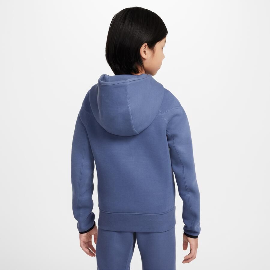 Nike Paris Saint-Germain Tech voetbalhoodie van fleece met rits over de hele lengte voor jongens Blauw