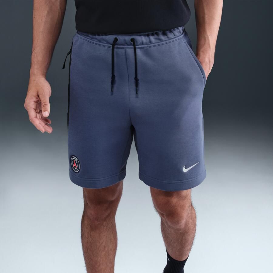 Nike Paris Saint-Germain Tech voetbalshorts van fleece voor heren Blauw
