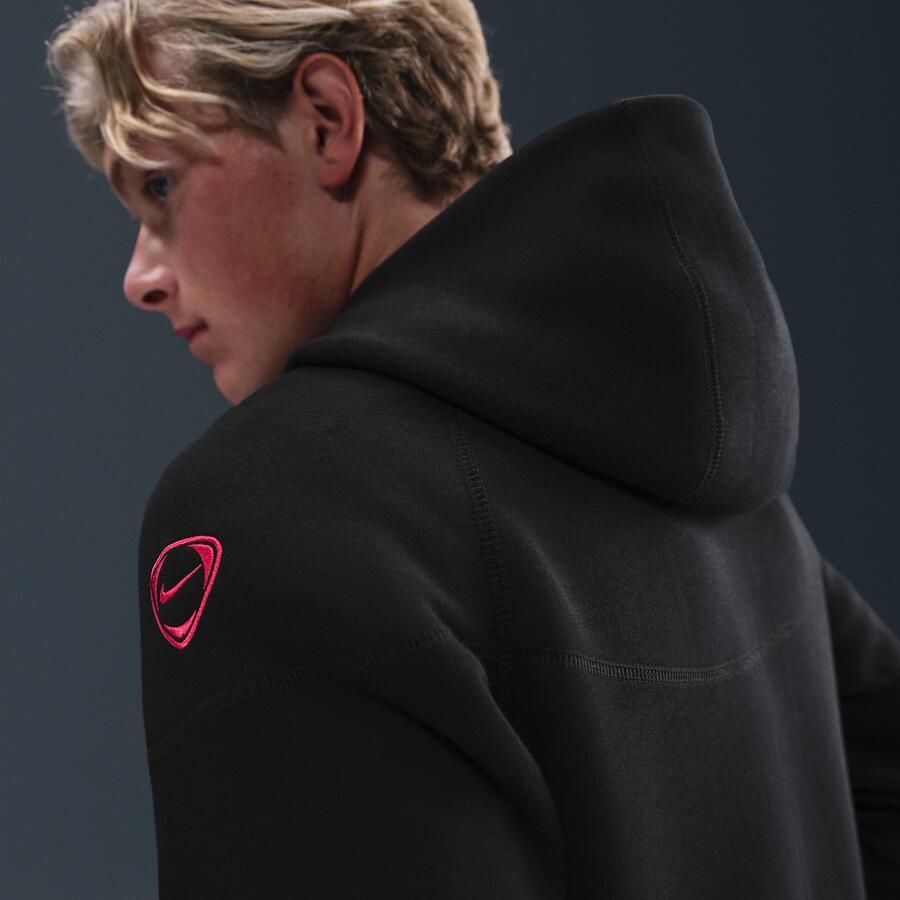 Nike Paris Saint-Germain Tech Windrunner Total 90 voetbalhoodie van fleece voor heren Zwart