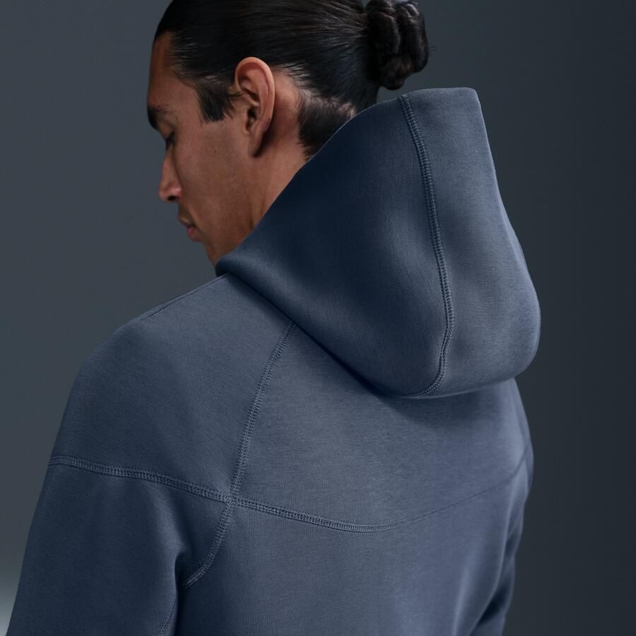 Nike Paris Saint-Germain Tech Windrunner voetbalhoodie met rits over de hele lengte van fleece voor heren Blauw