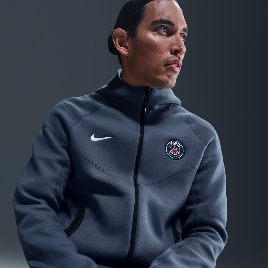 Nike Paris Saint-Germain Tech Windrunner voetbalhoodie met rits over de hele lengte van fleece voor heren Blauw - Foto 2