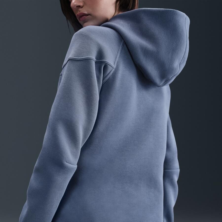 Nike Paris Saint-Germain Tech Windrunner voetbalhoodie met rits over de hele lengte van fleece voor dames Blauw