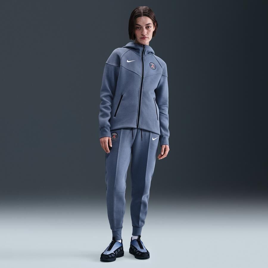 Nike Paris Saint-Germain Tech Windrunner voetbalhoodie met rits over de hele lengte van fleece voor dames Blauw - Foto 3