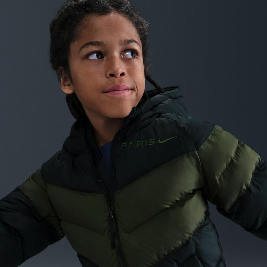 Nike Paris Saint-Germain voetbaljack met synthetische vulling en capuchon voor kids Zwart - Foto 2