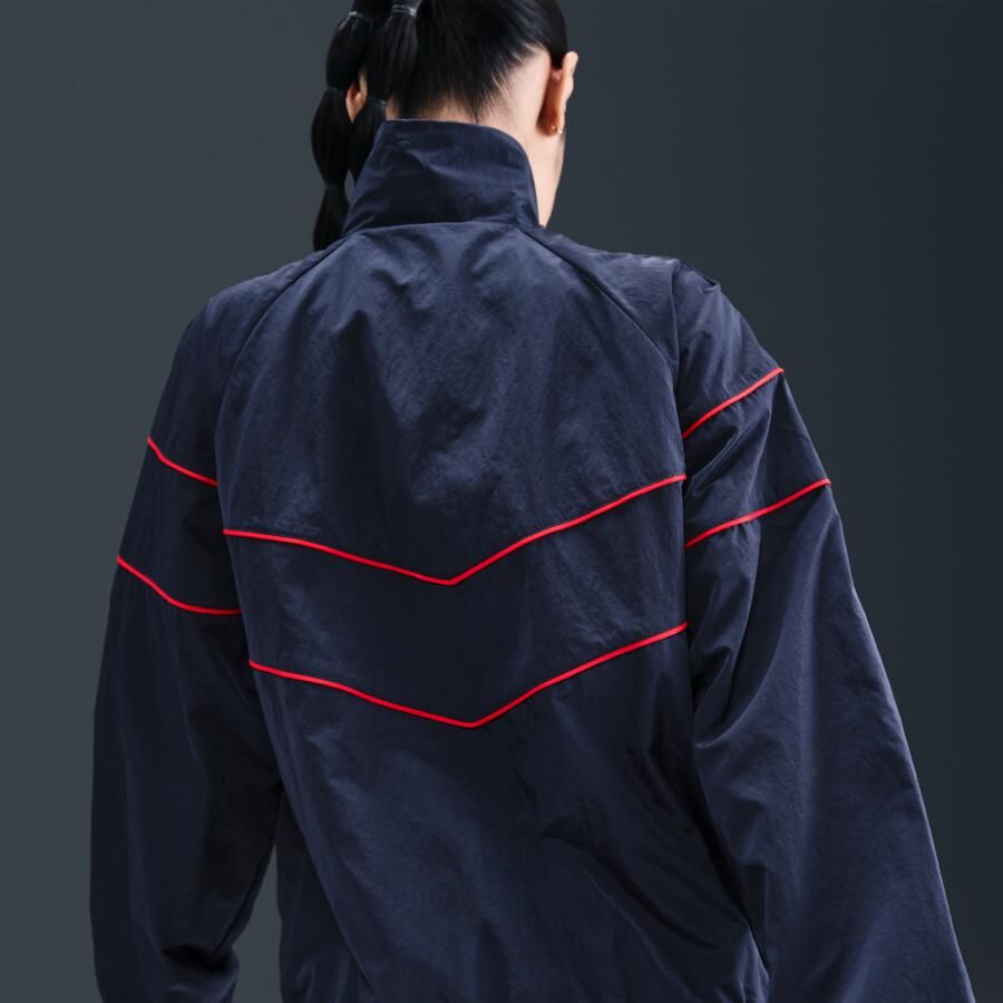 Nike Paris Saint-Germain Windrunner geweven voetbaljack met uv-bescherming en rits over de hele lengte voor dames Blauw