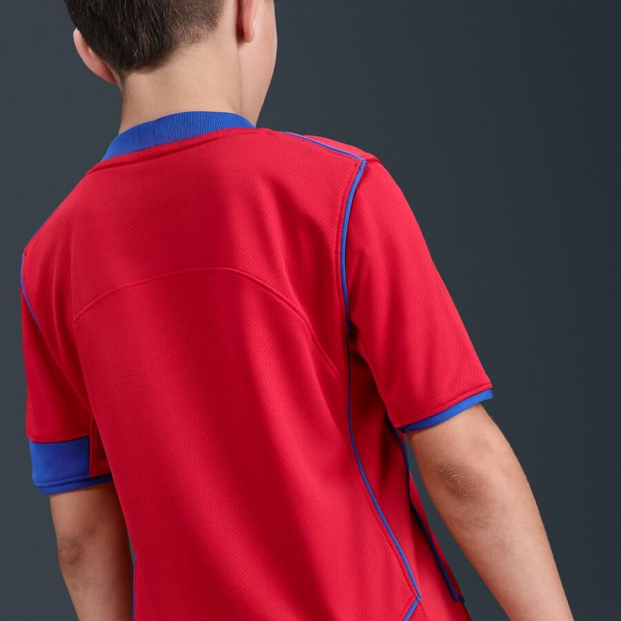 Nike Paris Saint-Germain 2025 26 Stadium Derde Total 90 replicavoetbalshirt met Dri-FIT voor kids Rood
