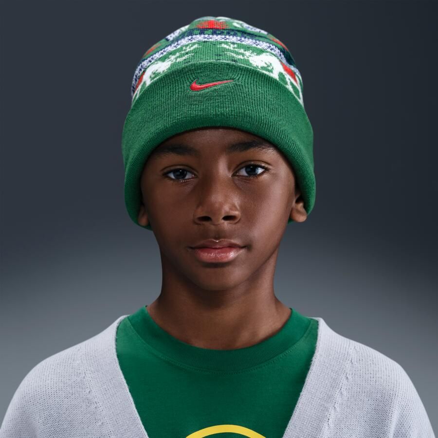 Nike Peak beanie met standaardboord voor kids Groen - Foto 2