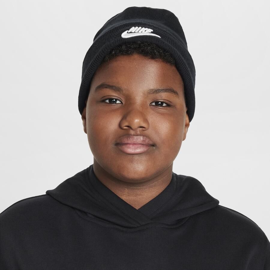Nike Peak beanie voor kids Zwart - Foto 3