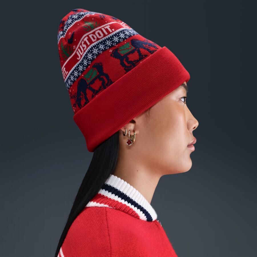 Nike Peak Winter Wonderland beanie Rood - Foto 3