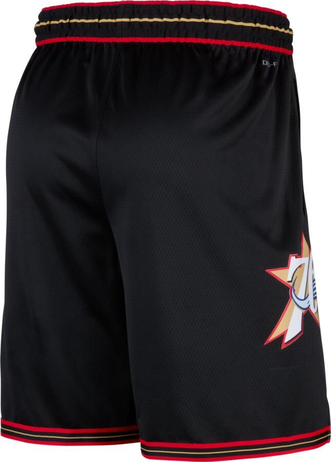 Nike Philadelphia 76ers Swingman 2025 26 Hardwood Classics Dri-FIT NBA shorts voor heren Zwart